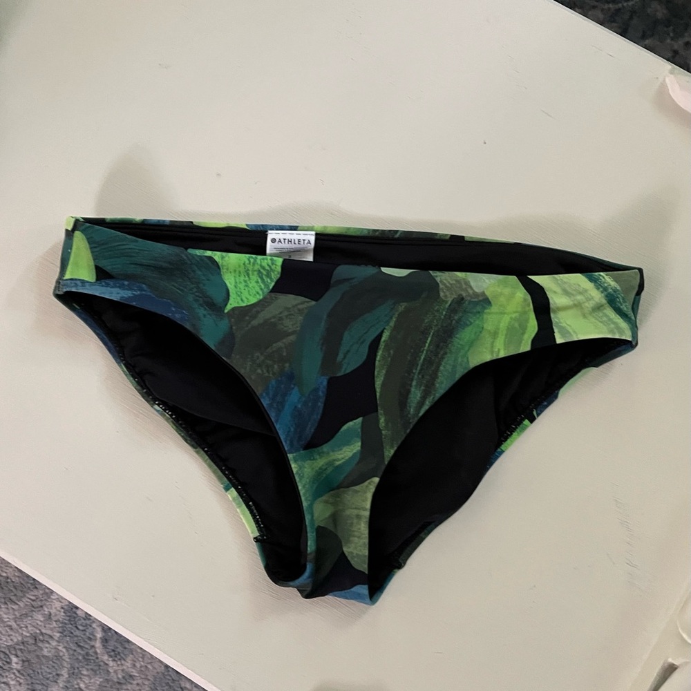 Athleta Green and Black Bikini swim Bottom